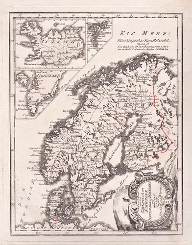 General Karte von den Königreichen Schweden Daenemark u. Norwegen mit Grönland und dem Inseln Island und Faerö