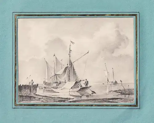 (Hafenszene mit Boote / Harbor scene with ships) - Marine Seefahrt