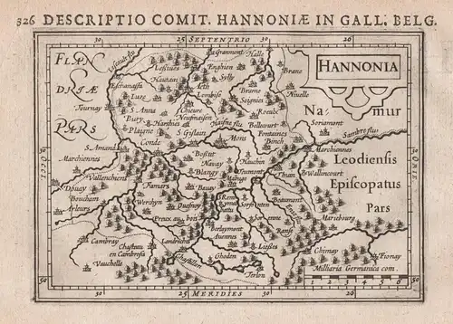 Hannonia - Hainaut Hennegau Mons Tournai Ath Maubeuge map Karte carte