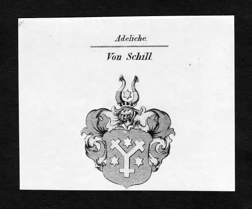 Von Schill - Schill Wappen Adel coat of arms Kupferstich  heraldry Heraldik