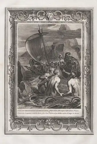 Ulysse et ses compagnons evitent les pieges des Sirenes. / Ulysses und seine gesellen entgehen den Fall-Strick