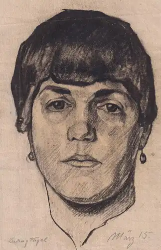 (Portrait einer Frau mit Ohrringen / Portrait of a woman with earrings)