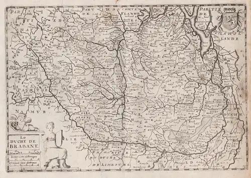 Le Duche de Brabant - Hasselt Beringen Genk Kempen Maastricht Holland Nederland map carte Karte