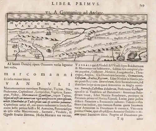 Marcomanni Vanduli- Markomannen Tabula Peutingeriana Germanien Germanen Germania Peutinger / Karte map