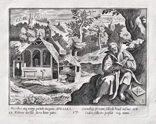Moribus atq. animi pietate insignis Apelles... - Apelles of Genoa / Einsiedler hermit ermite / ermites hermits
