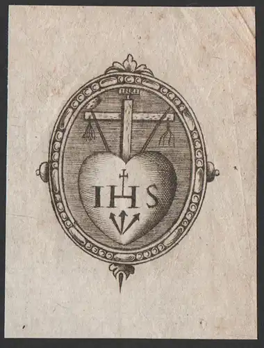 IHS - IHS im Herz mit Kreuz und 3 Kreuznägeln / Christusmonogramm nomen sacrum Jesus Christus Christogramm Jes