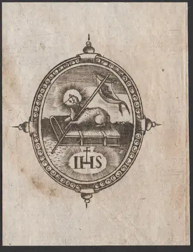 IHS - Lamm Gottes / Christusmonogramm nomen sacrum Jesus Christus Christogramm Jesus-Monogramm / Strahlenkranz