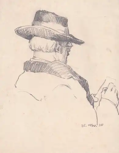 (Portrait eines Mannes mit Hut und Brille / Portrait of a man with hat and glasses)