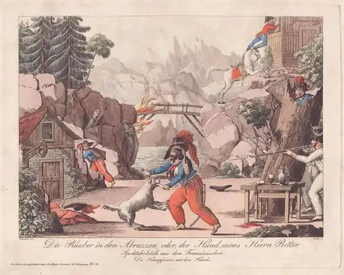 Die Räuber in den Abruzzenoder der Hund seines Herrn Retter. Spektakelstük aus dem Französischen - Szenenbild