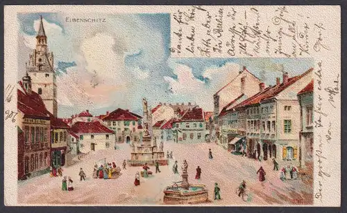 Eibenschitz - Gruss aus Eigenschitz Künstlerkarte Böhmen Böhmen Bohemia Czech Cechy Cesko Ansichtskarte Postka