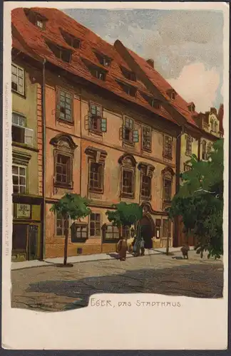 Eger, das Stadthaus - Künstlerkarte / Cheb Eger Böhmen Böhmen Bohemia Czech Cechy Cesko Ansichtskarte Postkart