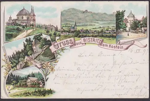Gruss aus Bistritz am Hostein - Bystrice pod Hostynem Böhmen Bohemia Czech Cechy Cesko Ansichtskarte Postkarte