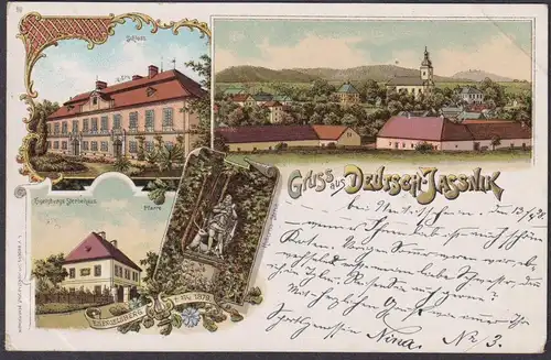 Gruss aus Deutsch-Jassnik - Jaßnik Jesenik Böhmen Böhmen Bohemia Czech Cechy Cesko Ansichtskarte Postkarte AK