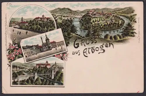Gruss aus Elbogen - Loket Elbogen Eger Burg Schloss Böhmen Böhmen Bohemia Czech Cechy Cesko Ansichtskarte Post