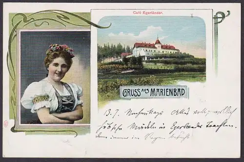 Gruss aus Marienbad - Marianske Lazne Böhmen Bohemia Czech Cechy Cesko Tschechien Ansichtskarte Postkarte AK p