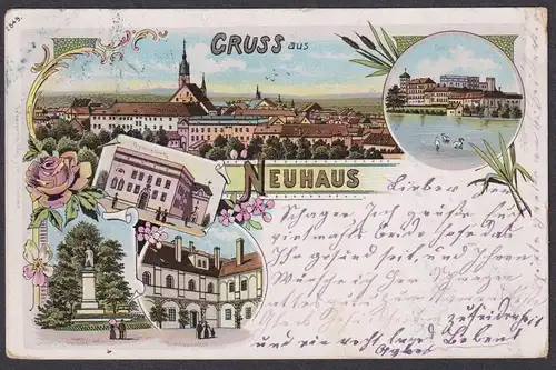 Gruss aus Neuhaus - Jindrichuv Hradec Böhmen Bohemia Czech Cechy Cesko Tschechien Ansichtskarte Postkarte AK p