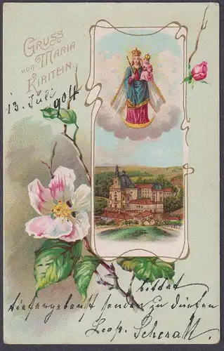 Gruss von Maria Kiritein - Krtiny Böhmen Bohemia Czech Cechy Cesko Tschechien Ansichtskarte Postkarte AK postc