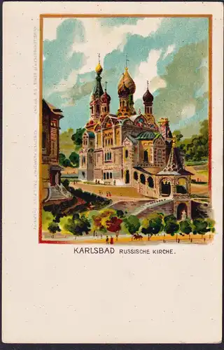 Karlsbad Russische Kirche - Gruss aus Karlsbad Karlovy Vary Böhmen Bohemia Czech Cechy Cesko Tschechien Ansich