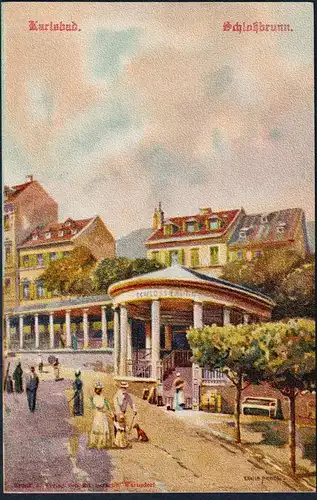 Karlsbad / Schloßbrunn - Karlovy Vary Böhmen Bohemia Czech Cechy Cesko Tschechien Ansichtskarte Postkarte AK p