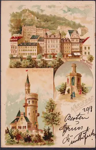 Karlsbad - Stefaniewarte Franz-Josephs-Höhe Karlovy Vary Böhmen Bohemia Czech Cechy Cesko Tschechien Ansichtsk