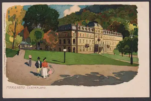 Marienbad, Centralbad -Mariánské Lázne Böhmen Bohemia Czech Cechy Cesko Tschechien Ansichtskarte Postkarte AK