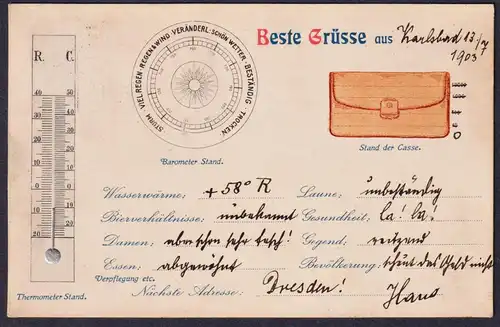 Beste Grüsse aus Karlsbad - Karlovy Vary Böhmen Bohemia Czech Cechy Cesko Tschechien Ansichtskarte Postkarte A