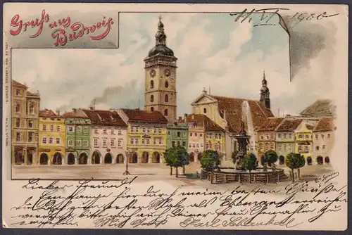 Gruss aus Budweis - Böhmisch-Budwitz Böhmen Böhmen Bohemia Czech Cechy Cesko Ansichtskarte Postkarte AK postca