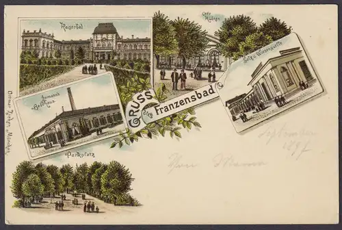 Gruss aus Franzensbad - Frantiskovy Lázne Böhmen Bohemia Czech Cechy Cesko Tschechien Ansichtskarte Postkarte