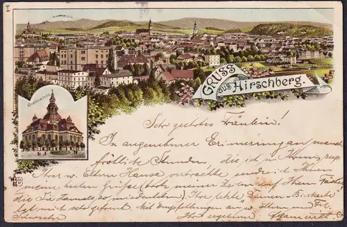 Gruss aus Hirschberg - Jelenia Gora Kirche Böhmen Bohemia Czech Cechy Cesko Tschechien Ansichtskarte Postkarte