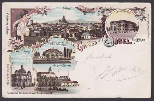 Gruss aus Gabel - Jablonné v Podjetedí Böhmen Bohemia Czech Cechy Cesko Tschechien Ansichtskarte Postkarte AK