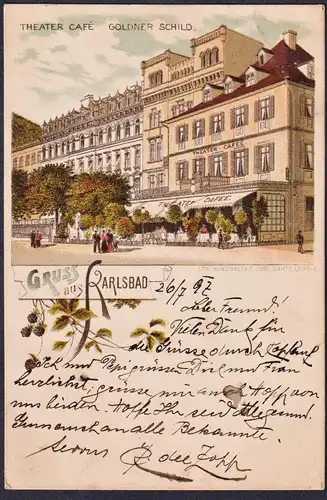 Gruss aus Karlsbad - Karlovy Vary Böhmen Bohemia Czech Cechy Cesko Tschechien Ansichtskarte Postkarte AK postc