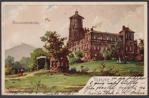 Teplitz - Teplitz Teplice Schlackenburg Böhmen Bohemia Cesko Czech Cechy Tschechien Ansichtskarte Postkarte AK