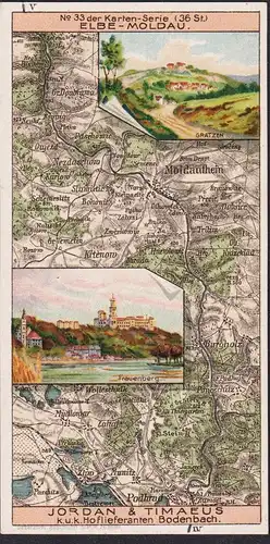 No 33 der Karten-Serie Elbe-Moldau - Moldautein Týn nad Vltavou Böhmen Bohemia Czech Cechy Cesko Tschechien Sa