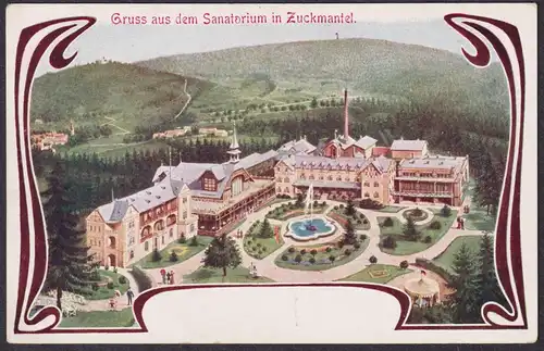 Gruss aus dem Sanatorium in Zuckmantel - Zlate Hory Polen Poland Polska Ansichtskarte Postkarte AK postcard