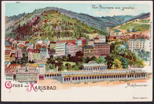 Gruss aus Karlsbad - Karlovy Vary Karlsbad Mühlbrunnen Böhmen Bohemia Czech Cechy Cesko Tschechien Ansichtskar