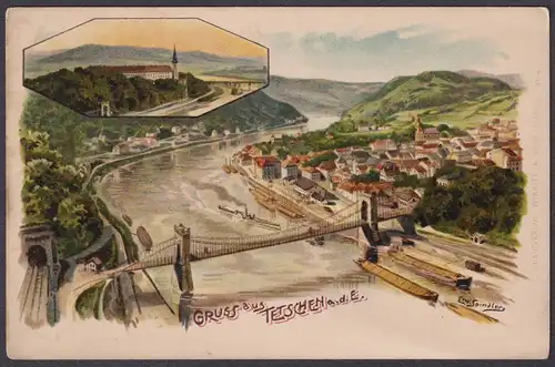 Gruss aus Tetschen - Decin Böhmen Bohemia Cesko Czech Cechy Tschechien Ansichtskarte Postkarte AK postcard