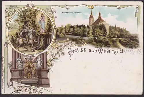 Gruss aus Wranau - Vranov u Brna Marien-Kirche Wallfahrtsort Böhmen Bohemia Cesko Czech Cechy Tschechien Ansic