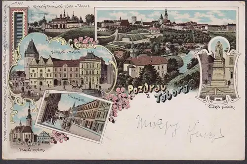 Pozdrav z Tabora - Tabor Böhmen Bohemia Cesko Czech Cechy Tschechien Ansichtskarte Postkarte AK postcard
