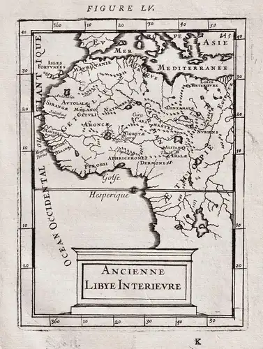 Ancienne Libye Interieure - Africa North West Morocco Algeria Mauritania Nigeria Karte map