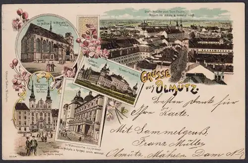 Grüsse aus Olmütz - Olomouc Kloster Hradisch Böhmen Bohemia Czech Cechy Cesko Tschechien Ansichtskarte Postkar
