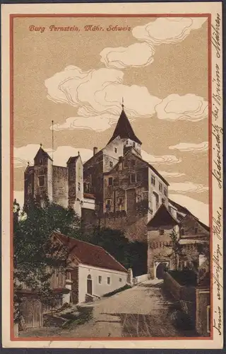 Burg Pernstein Mähr. Schweiz - Pernsteijn Mähren Moravia Czech Cechy Cesko Tschechien Ansichtskarte Postkarte