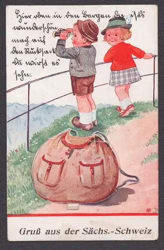 Gruss aus der Sächs.-Schweiz - Sächsische Schweiz Sachsen Ansichtskarte Postkarte AK postcard