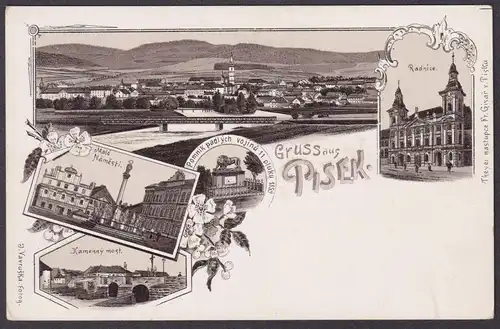 Gruss aus Pisek - Pisek Böhmen Bohemia Czech Cechy Cesko Tschechien Ansichtskarte Postkarte AK postcard