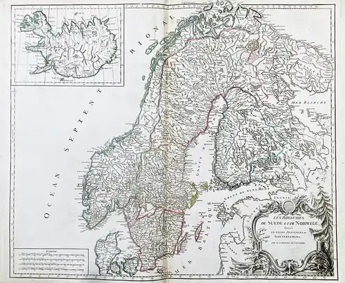 Les Royaumes de Suede et de Norwege, divises en Leurs Provinces ou Gouvernemens - Scandinavia Skandinavien Sch