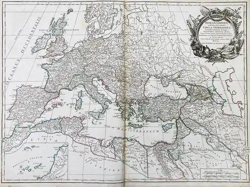 Romani Imperii, occidentis scilicet et orientis, Tabula Geographica - Roman Empire Römisches Reich Europa Euro