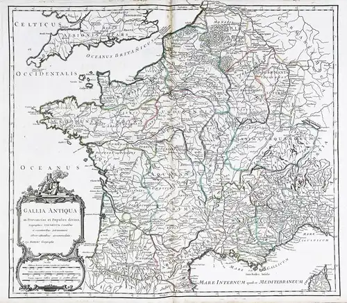 Gallia Antiqua in Provincias et Populos divisa - Gallia Gallien Gallier France Frankreich map Karte