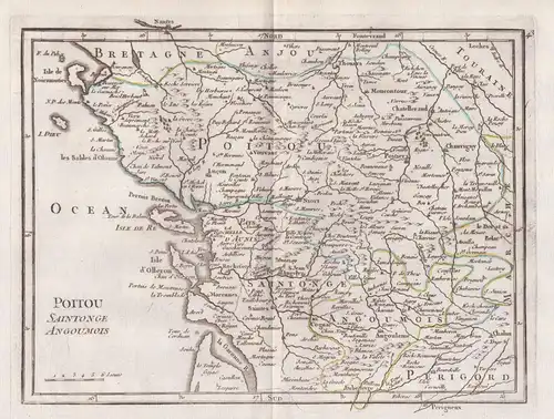 Poitou Saintogne Angoumois - Niort La Rochelle France Frankreich carte Karte map