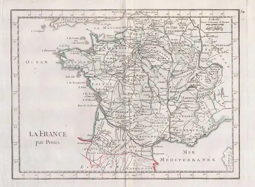 La France par Postes - France Frankreich carte Karte map