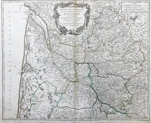 Partie Meridi.le du Gouvernement de Guienne ou se trouvent le Condimois, la Chalosse, le Pays de Soule, le Lab