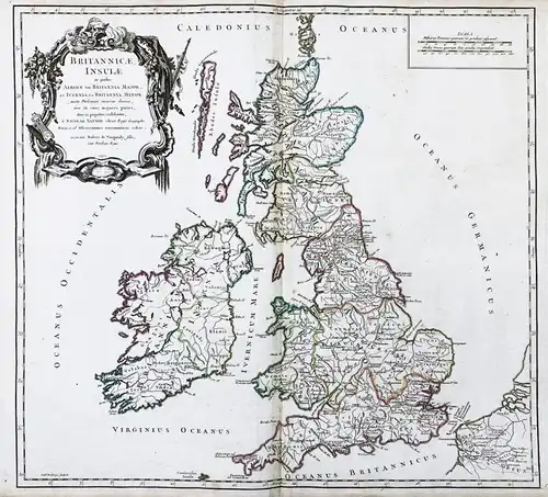 Britannicae Insulae in quibus Albion seu Britannia Major, et Ivernia seu Britannia Minor : juxta Ptolemaei men